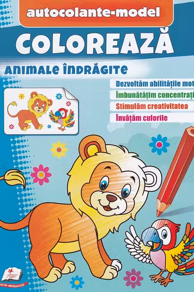 Coloreaza+autocolante Animale indragite