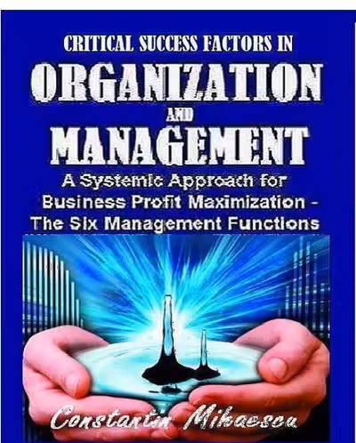 Critical Success Factors In Organization And Management