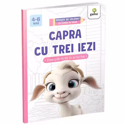 Povesti de colorat cu litere de tipar. Capra cu trei iezi