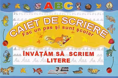 Invatam sa scriem litere. Caiet de scriere