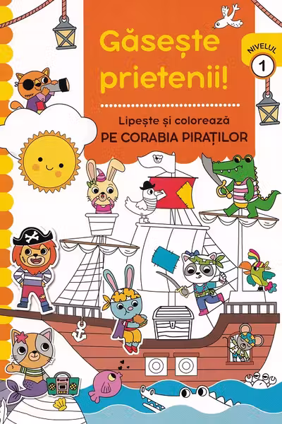 Lipeste si coloreaza pe corabia piratilor