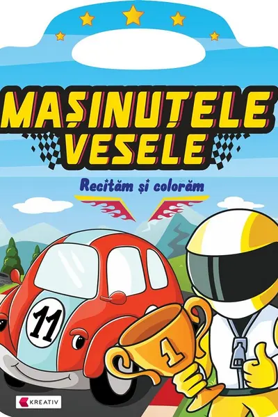 Masinutele vesele. Recitam si coloram
