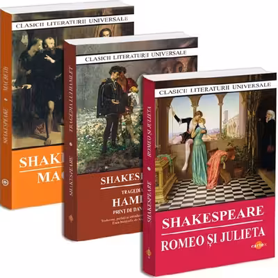 Pachet 3 cărți: Macbeth + Romeo și Julieta + Tragedia lui Hamlet