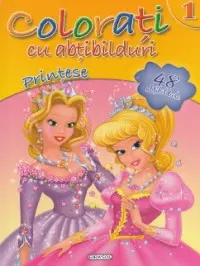 Colorati cu abtibilduri 1.Printese