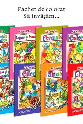 Pachet 8 carti de colorat format A4