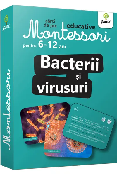 Carti de joc Montessori. Bacterii si virusuri 6-12 ani