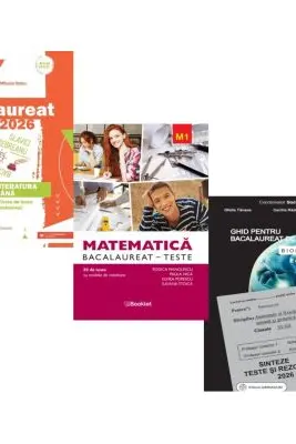 Pachet Bacalaureat 2026. Limba si literatura romana, Matematica M1. Teste si Biologie clasele 11-12 - Mihaela Dobos, Rodica Manolescu, Stelica Ene