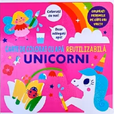 Unicorni - Carte de colorat cu apa, reutilizabila