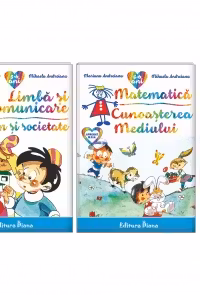 Set doua carti, A4, grupa mare 5-6 ani: 1. Domeniul Limba si comunicare, Domeniul Om si societate; 2. Domeniul Stiinte, Matematica si Cunoasterea mediului