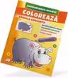 Coloreaza+autocolante Animale amuzante