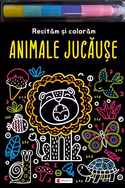 Animale jucause - Recitam si coloram