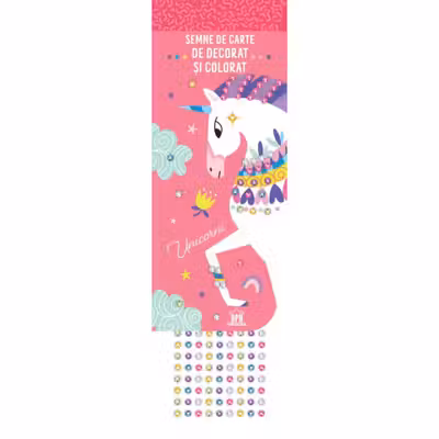 Semne de carte de colorat - Unicorni (cu strasuri)