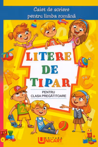 Litere de tipar. Caiet de scriere pentru limba română