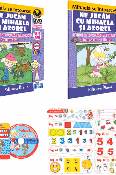 Set activități integrate Mihaela și Azorel Sem.1 + Sem.2 + DVD, 4-5 ani
