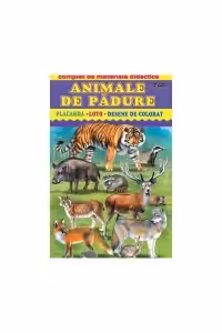 Complet.Animale de padure.Placarda-Loto-Desene de colorat