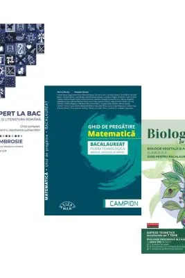 Pachet Bacalaureat 2026. Ghid complet Limba si literatura romana, Matematica. filiera tehnologica: servicii, resurse si tehnic si Biologia pe intelesul tuturor Clasele 9-10 - Delia Ambrosie, Marius Burtea, Maria Ioana Cazan
