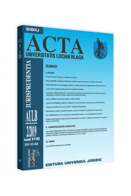 Acta Universitatis Lucian Blaga nr. 2/2019