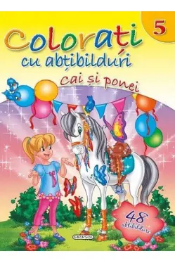 Colorati cu abtibilduri 5. Cai si ponei