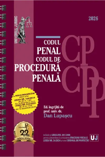 Codul penal și Codul de procedura penala Ianuarie 2026 Ed.SPIRALATA