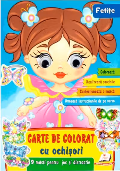 Fetite - Carte de colorat cu ochisori