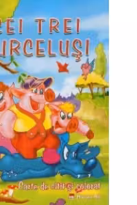 Cei trei purcelusi (carte de citit si colorat) (format A4)