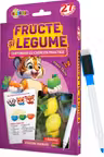 27 de cartonase. Scrie si sterge. Fructe si legume: cartonase cu exercitii practice