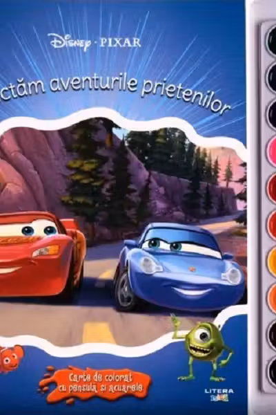 DISNEY. PIXAR. SA PICTAM AVENTURILE PRIETENILOR. Carte de pictat cu pensule si acuarele