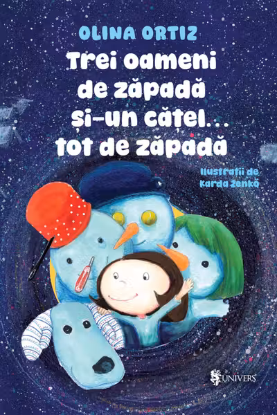 Trei oameni de zapada si-un catel tot de zapada
