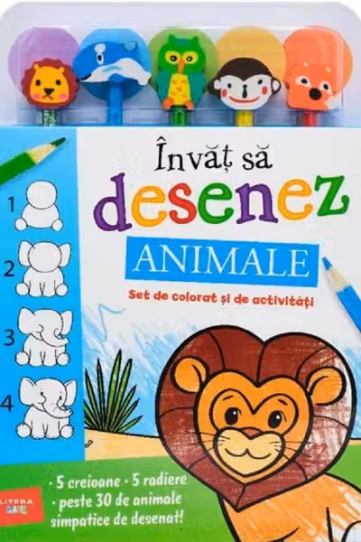 Invat sa desenez. Animale. Set de colorat si de activitati