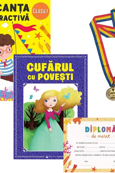 Pachet: Vacanța distractivă. Cufărul cu povești + Diplomă + Medalie - Clasa 1