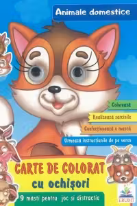 Animale domestice - Carte de colorat cu ochisori