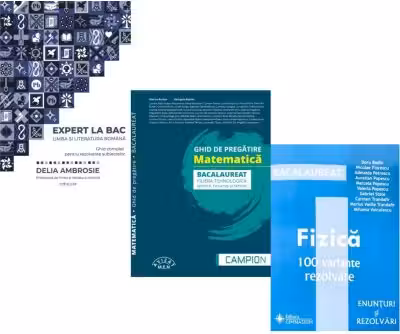 Pachet Bacalaureat 2026. Ghid complet pentru rezolvarea subiectelor Limba si literatura romana, Ghid de pregatire. Matematica. filiera tehnologica: servicii, resurse si tehnic si Fizica 100 variante rezolvate - Delia Ambrosie, Marius Burtea, Doru Badiu