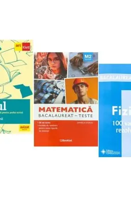 Pachet Bacalaureat 2026. Eseul. Pregatire individuala pentru proba scrisa, Matematica M2 Tehnologic. Teste si Fizica 100 variante rezolvate - Liliana Paicu, Daniela Stoica, Doru Badiu