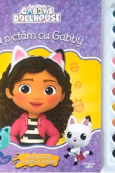 GABBYS DOLLHOUSE. SA PICTAM CU GABBY. Carte de pictat cu pensula si acuarele. format mare