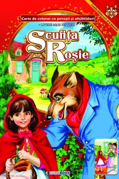 Scufița Roșie. Carte de colorat cu povești și abțibilduri