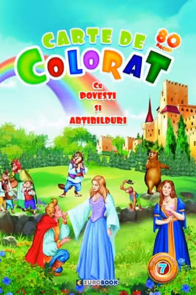 Carte de colorat cu povesti si abtibilduri