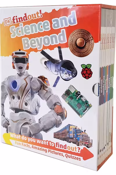 DK Findout!: Science and Beyond Collection 8 Books Box Set (Science Energy Coding Engineering Robots Solar System Universe & Space Travel)