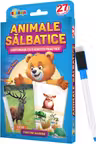 27 de cartonase. Scrie si sterge. Animale salbatice: cartonase cu exercitii practice