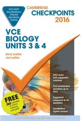 Cambridge Checkpoints VCE Biology Units 3 and 4 2016 and Quiz Me More - Harry Leather, Jan Leather