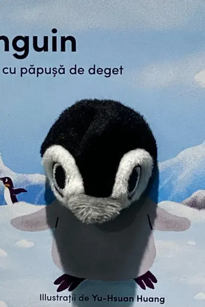Carte cu papusa de deget. Pinguin