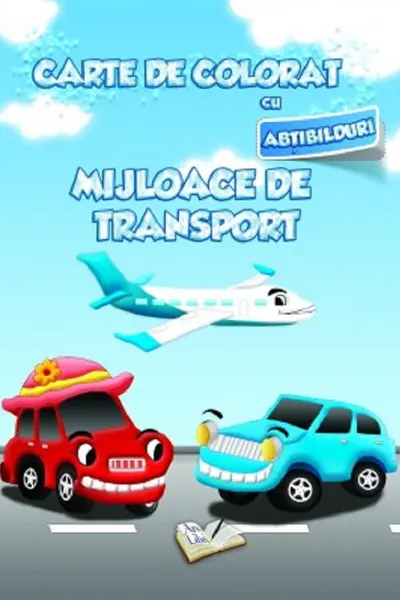 Carte de colorat cu abțibilduri. Mijloace de transport
