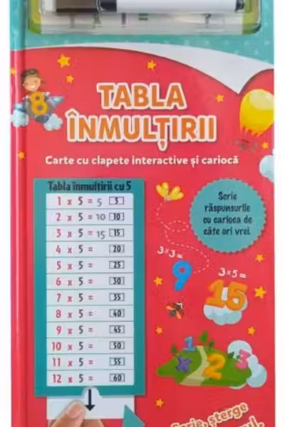 TABLA INMULTIRII. Carte cu clapete interactive si carioca