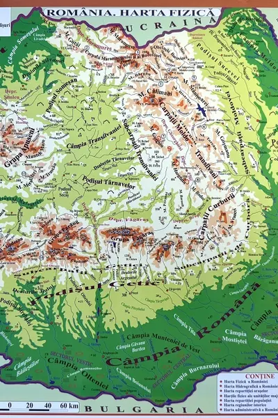 Harta de perete: România. Pliată