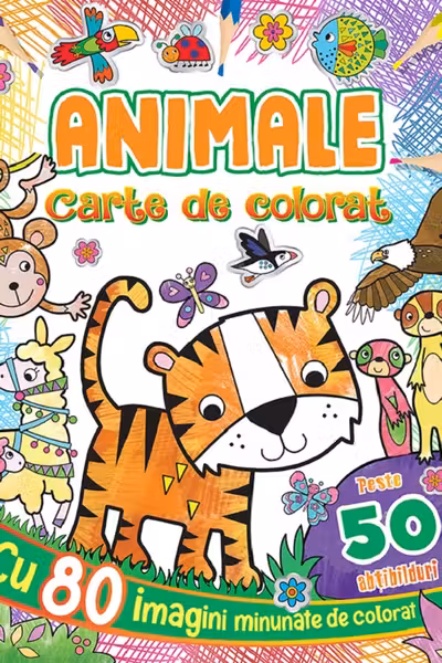 Animale - Carte de colorat cu abtibilduri