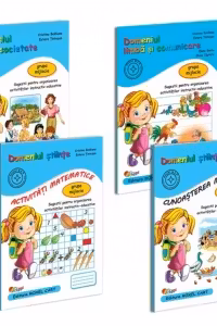 Pachet 4 carti Grupa mijlocie: 1. Limba si comunicare; 2. Activitati matematice; 3. Cunoasterea mediului; 4. Om si societate (editie 2025)