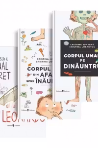 Pachet pentru copii isteti: 1. Incredibilul jurnal secret al lui Leonardo; 2. Corpul uman pe dinauntru; 3. Corpul uman din afara spre inauntru